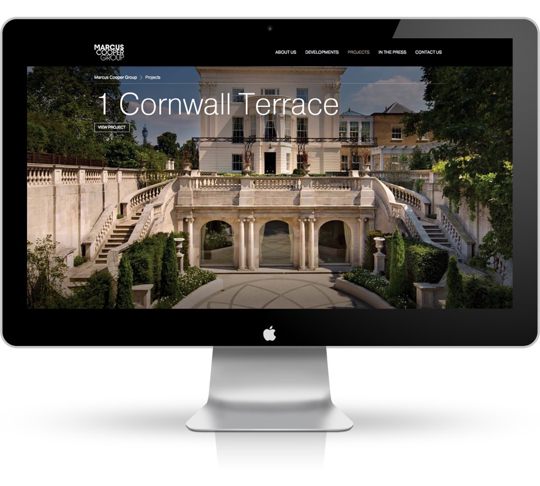 Website for Marcus Cooper Group viewed on a desktop computer