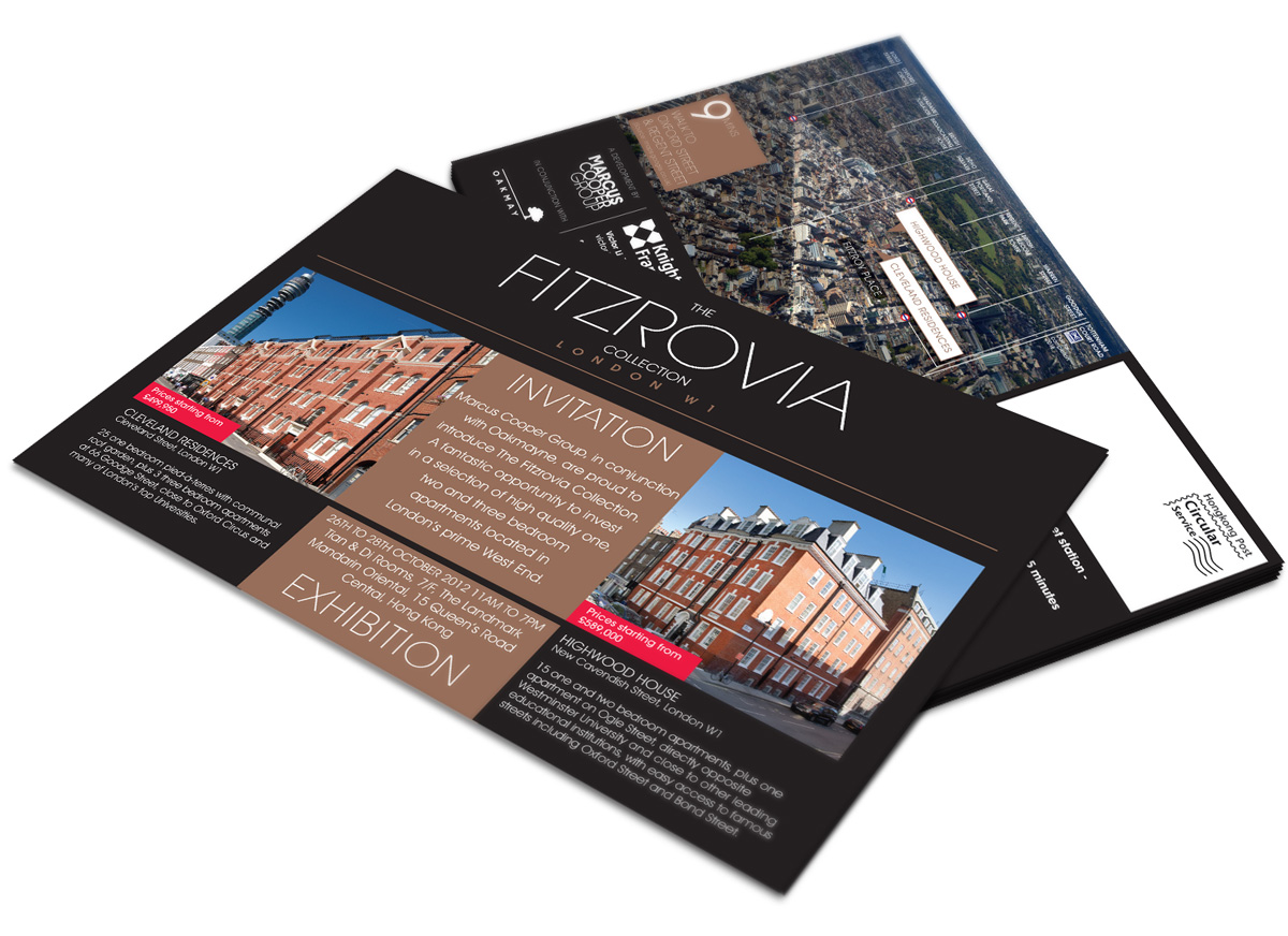 Printed marketing material for The Fitzrovia Collection