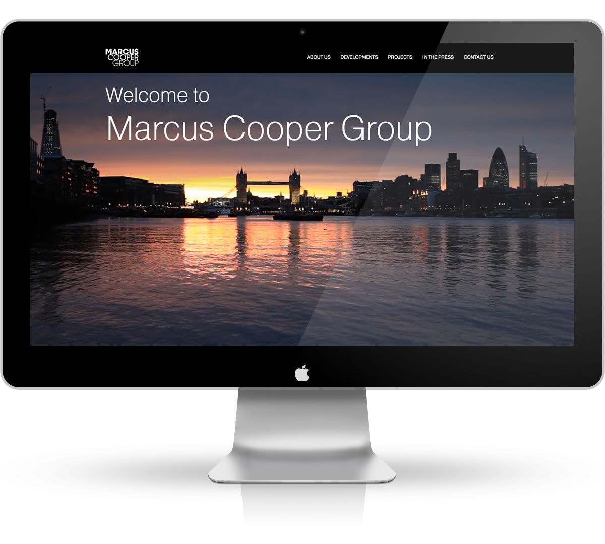 Website for Marcus Cooper Group viewed on a desktop computer